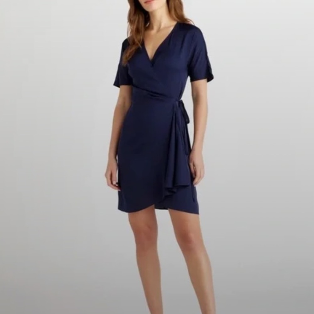 Quince Silk Navy Mini Dress
